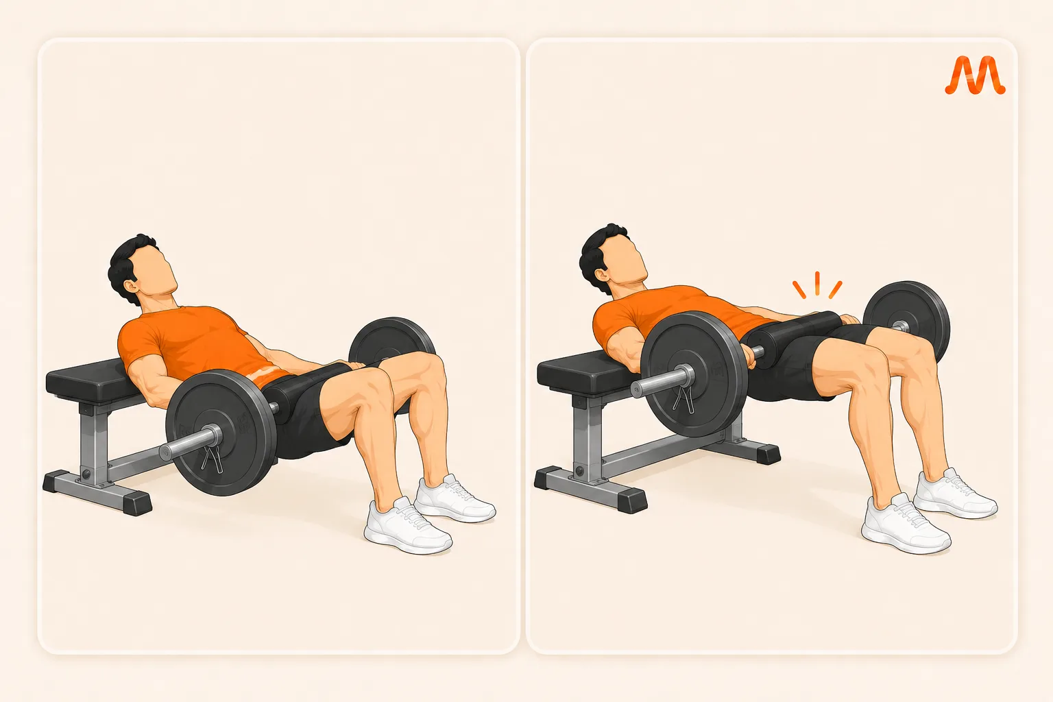 B-Stance Hip Thrust exercise illustration