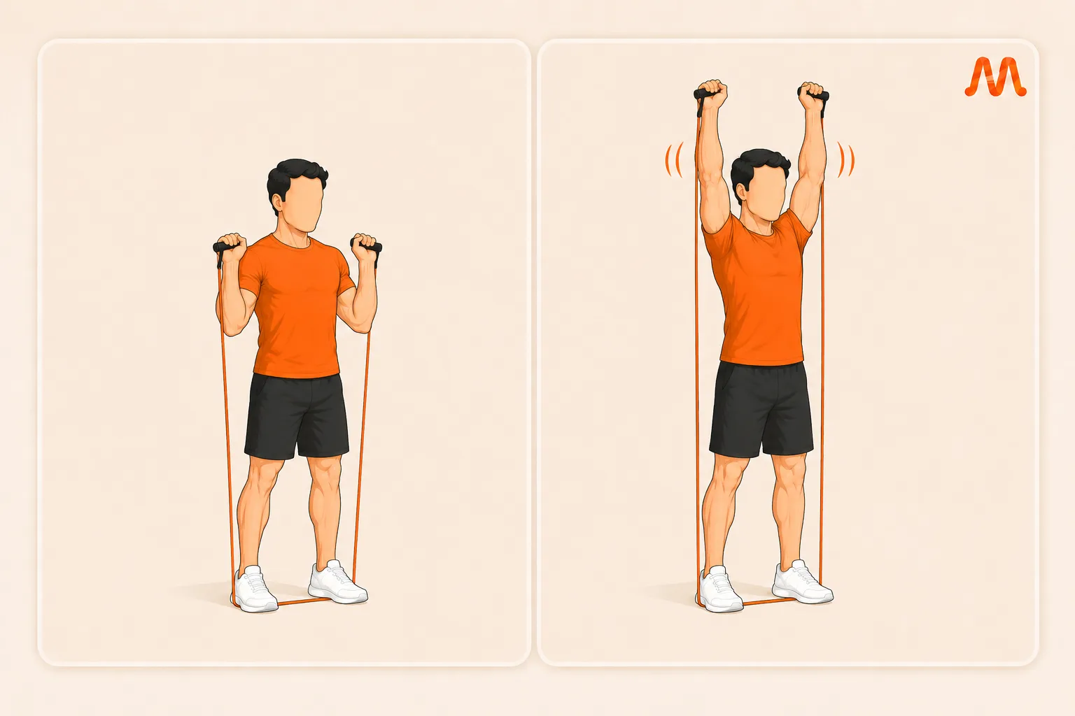 Band Overhead Press exercise illustration