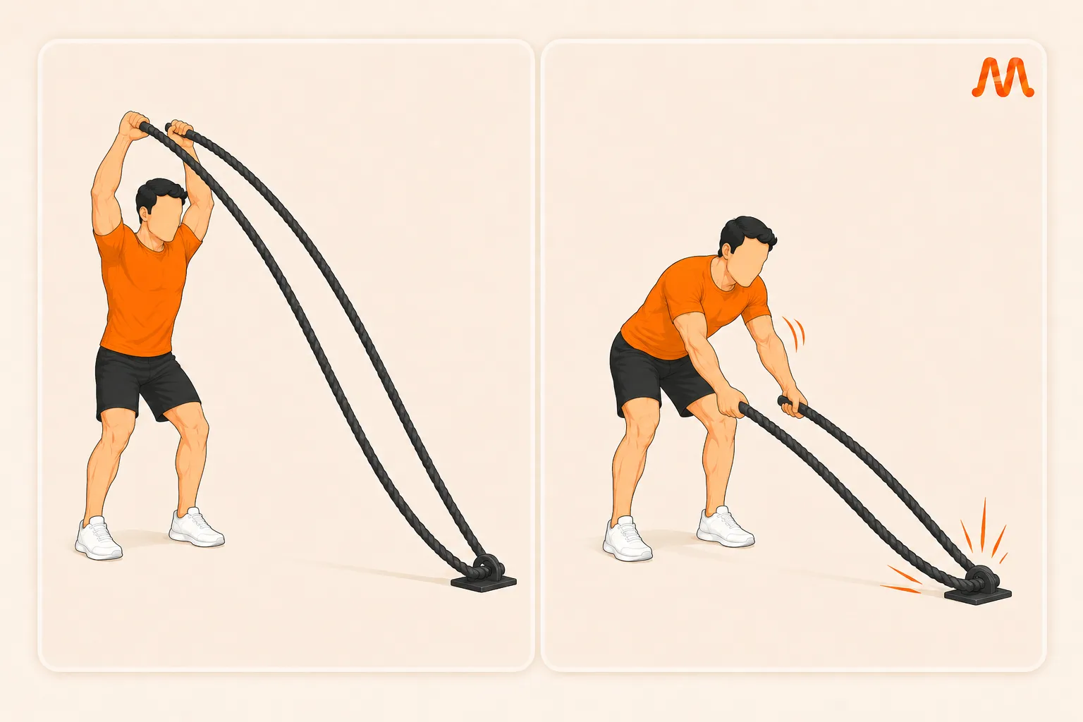 Battle Rope Slam exercise illustration