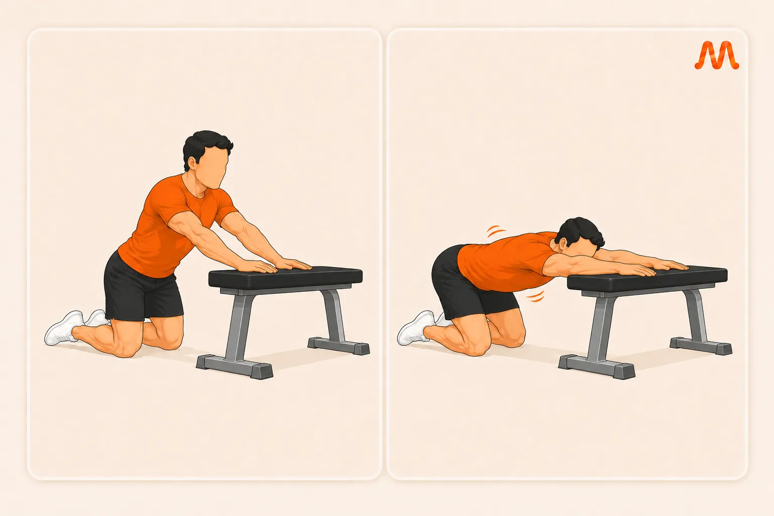 Bench Lat Stretch exercise illustration