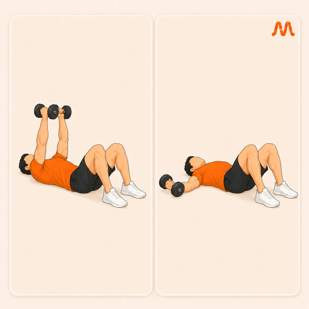 Dumbbell Floor Fly exercise illustration