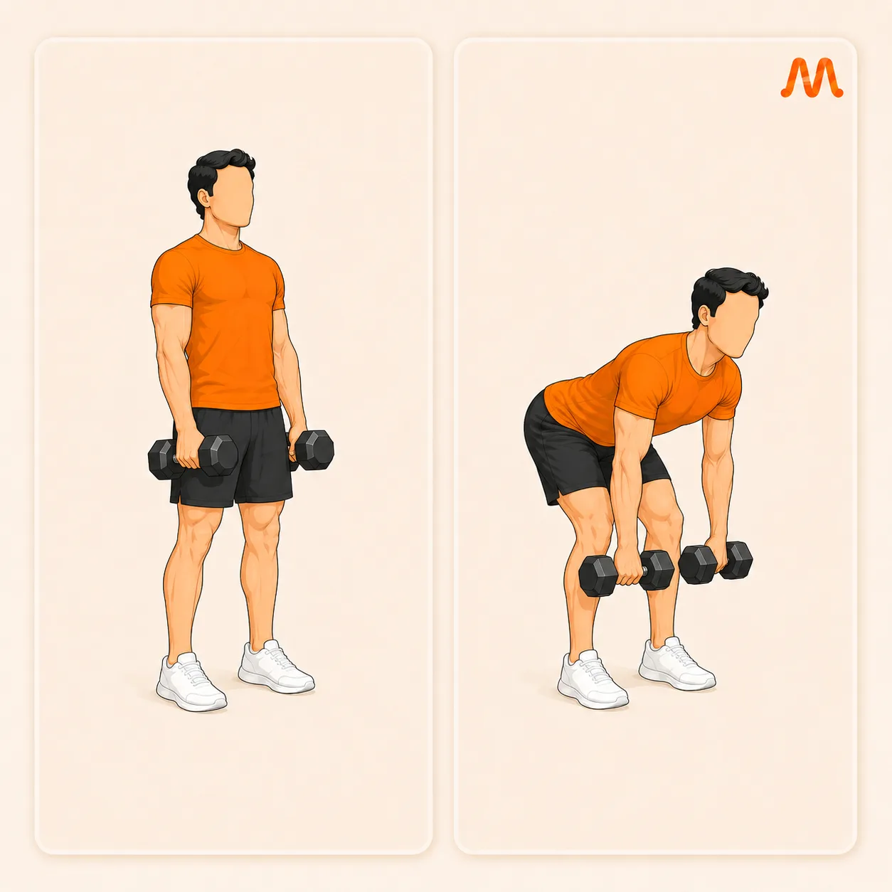 Dumbbell Romanian Deadlift exercise illustration