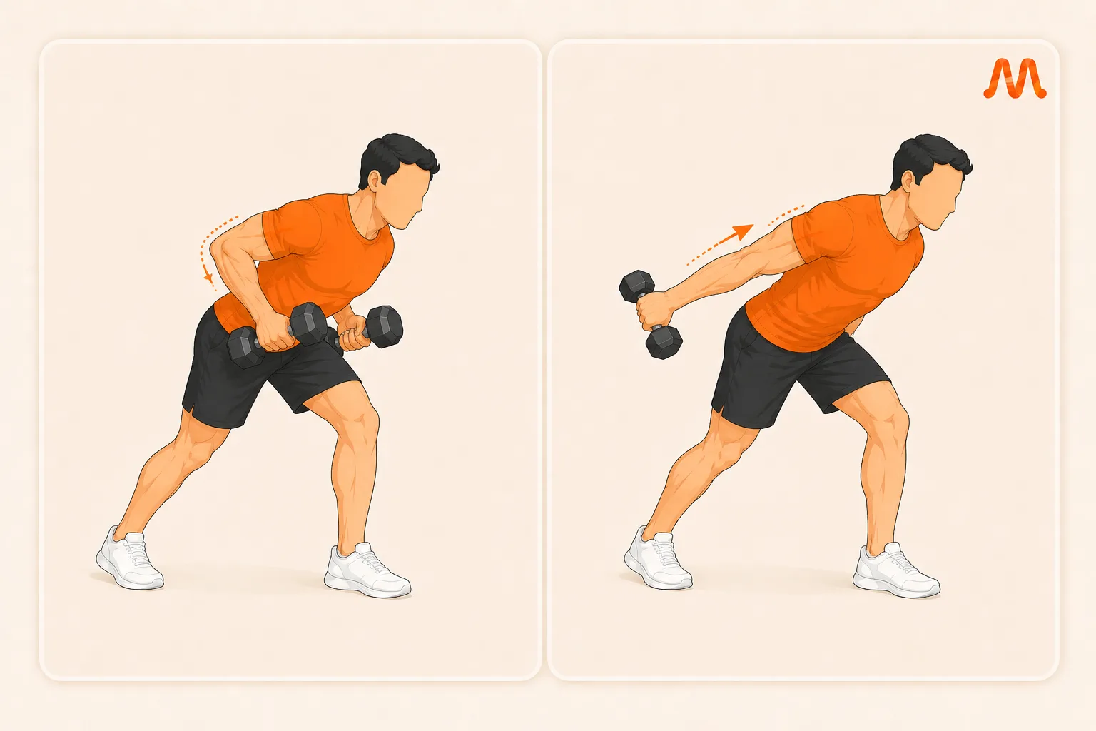 Dumbbell Tricep Kickback exercise illustration