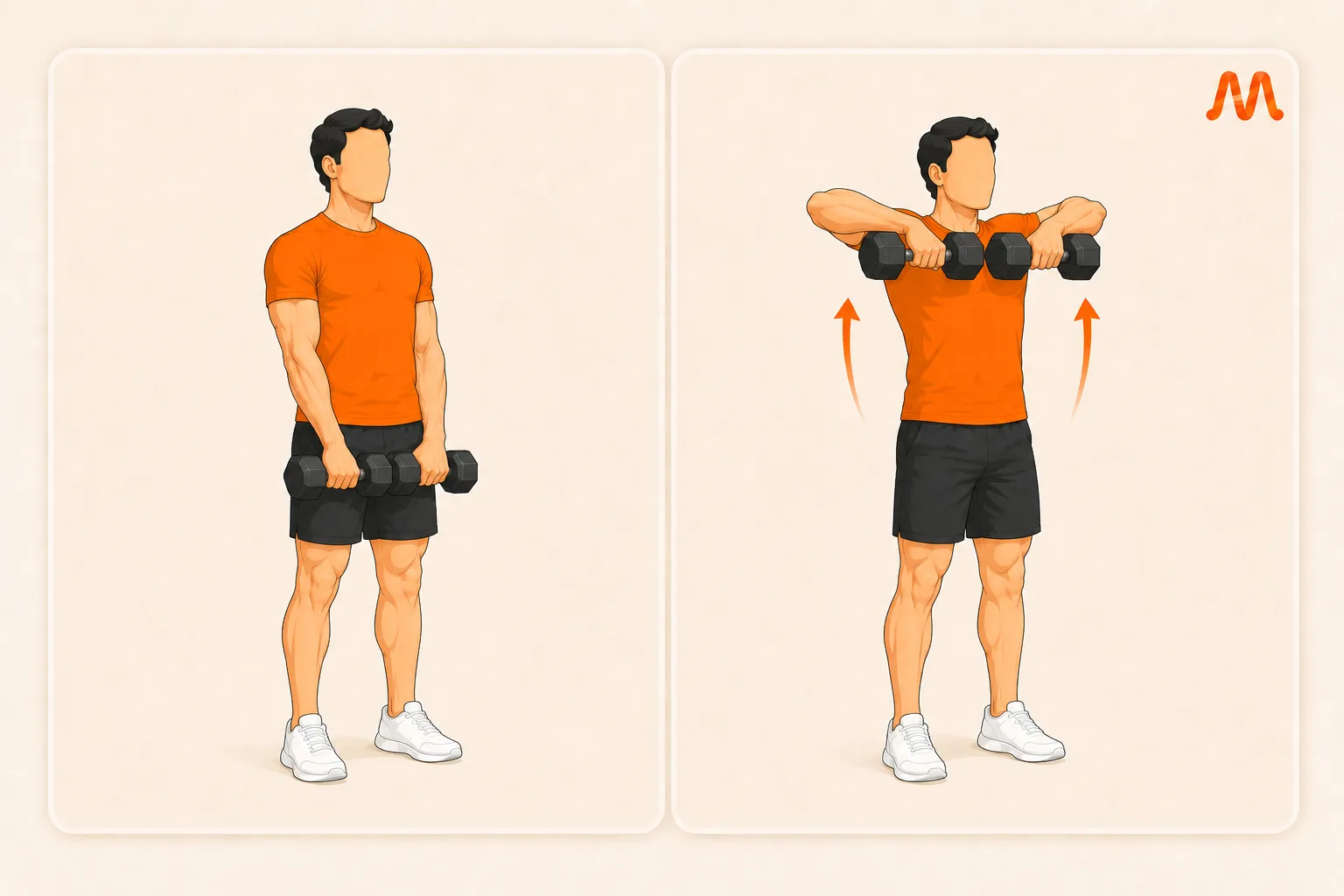 Dumbbell Upright Row exercise illustration