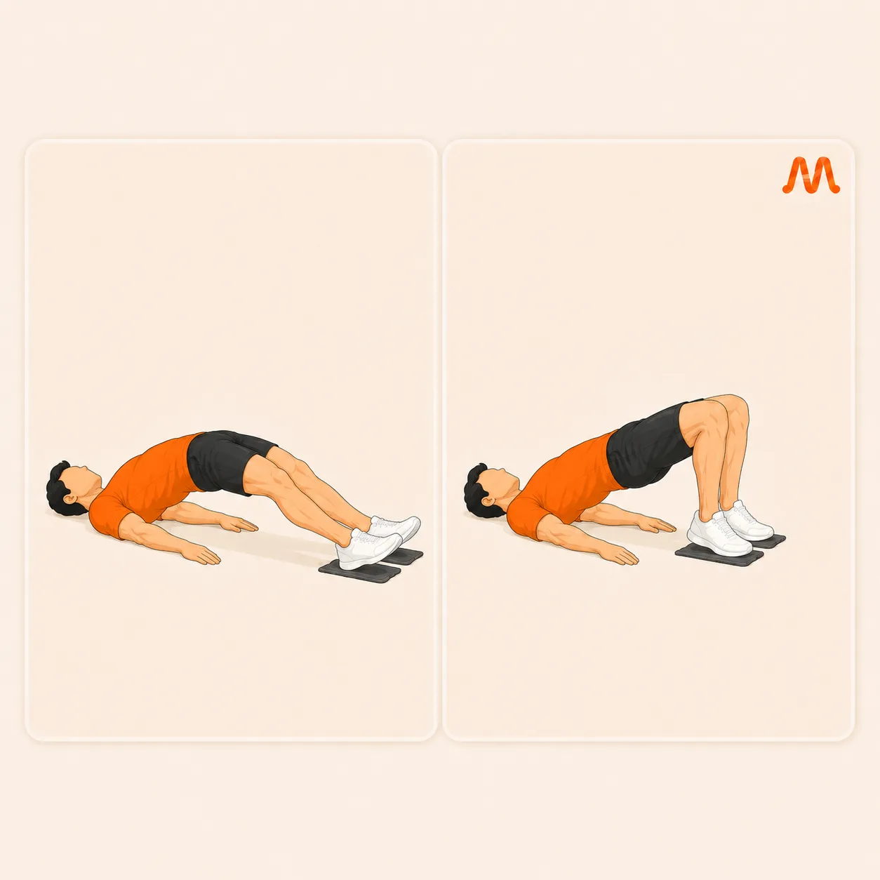 Hamstring Slider Curl exercise illustration