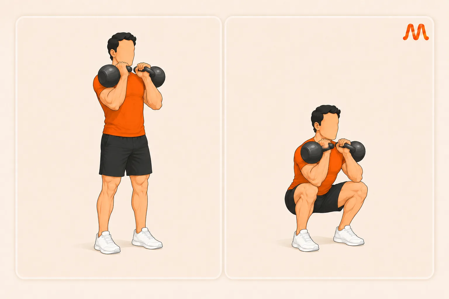 Kettlebell Front Squat exercise illustration