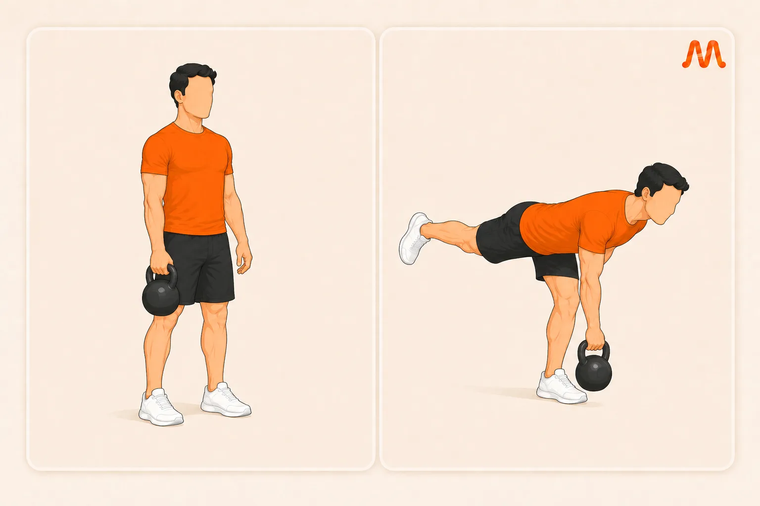 Kettlebell Single-Leg Deadlift exercise illustration