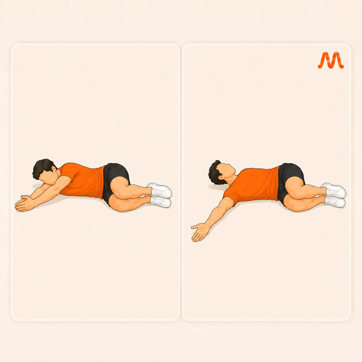 Open Book (T-Spine) exercise illustration
