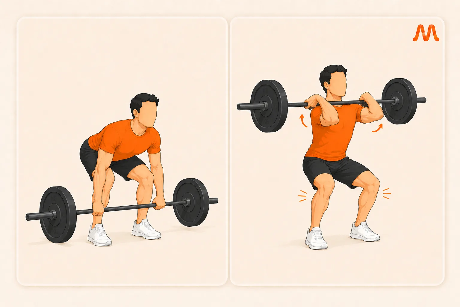 Power Clean exercise illustration