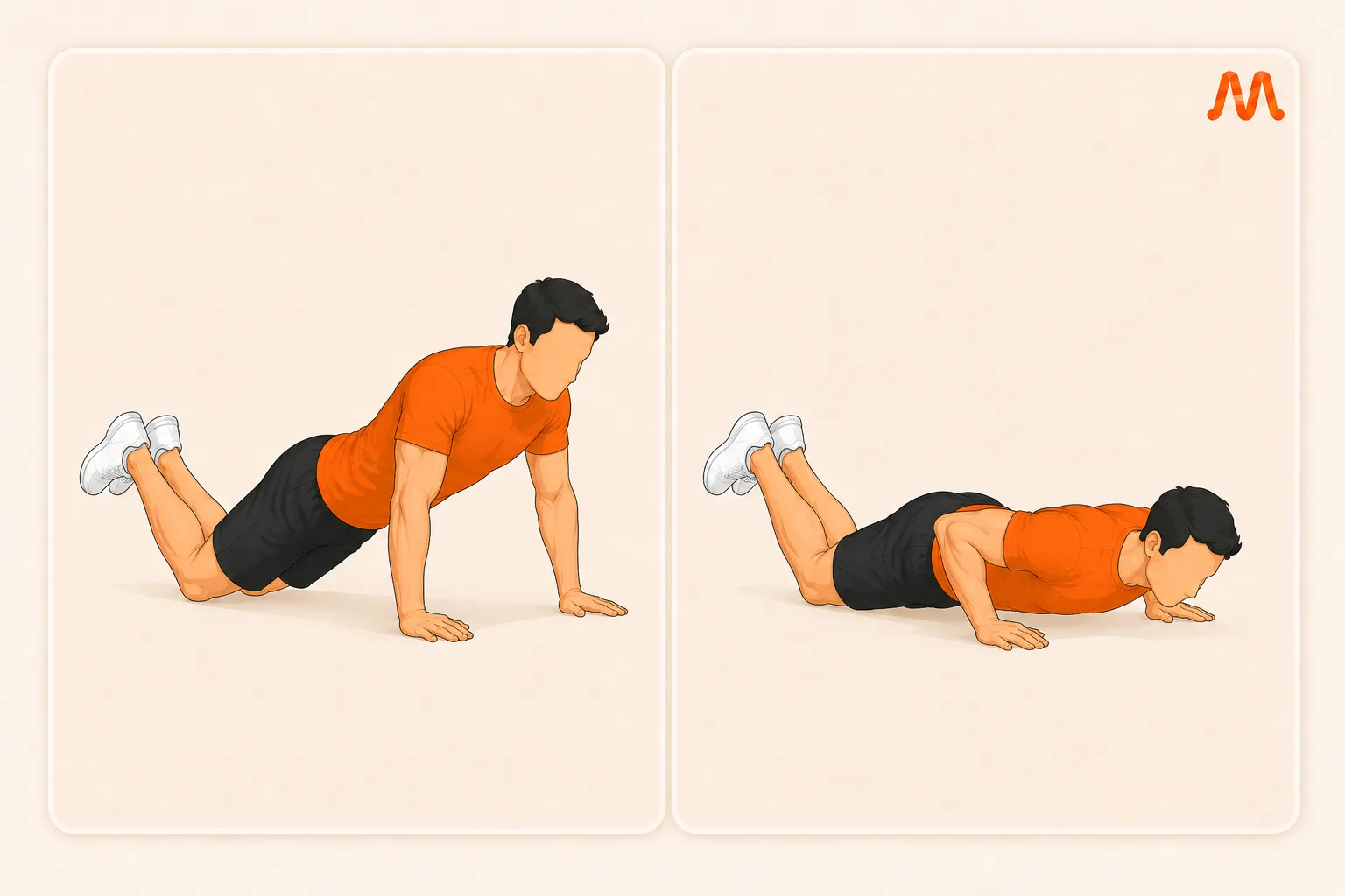 Push-Up (Knees) exercise illustration