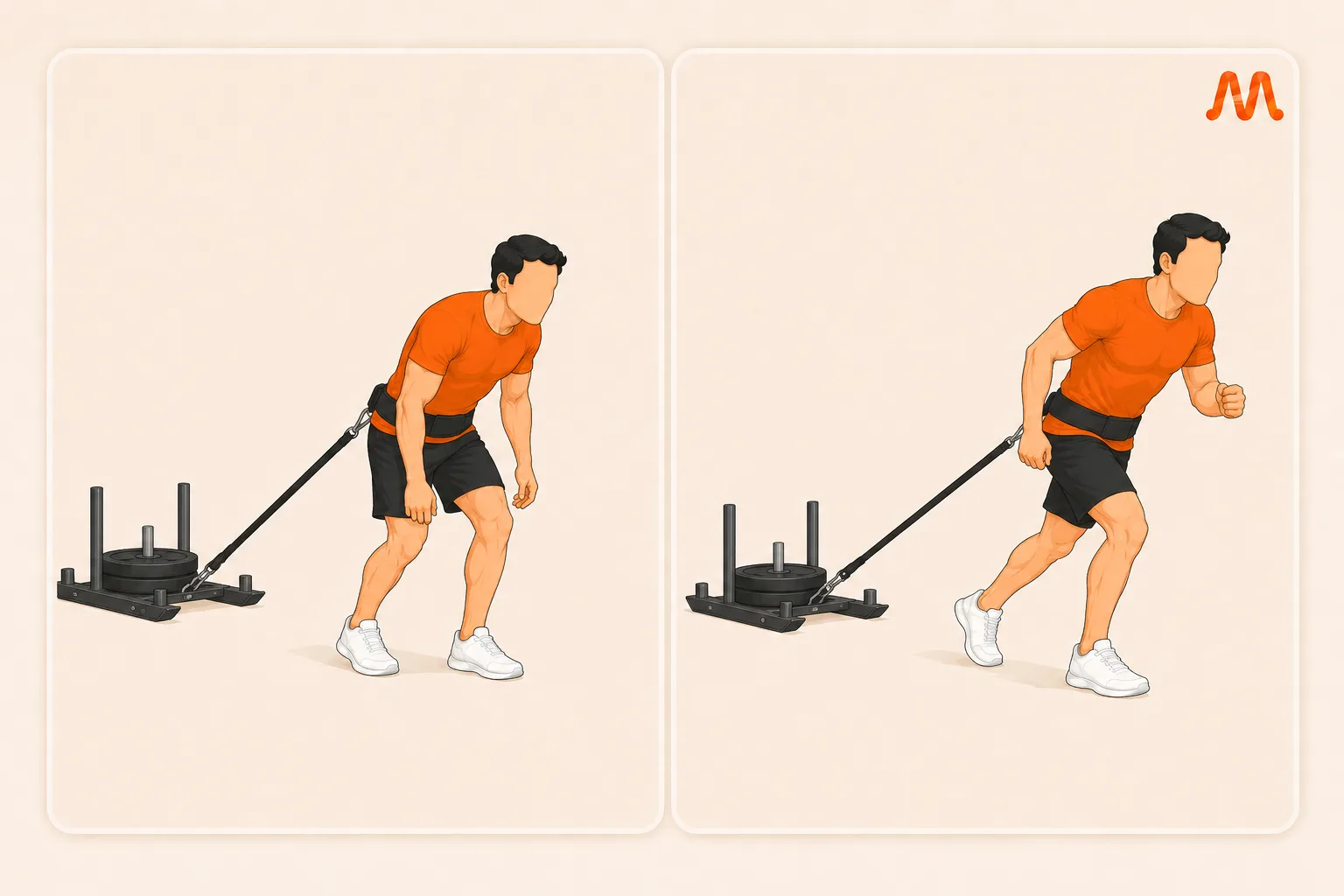 Sled Drag Forward exercise illustration