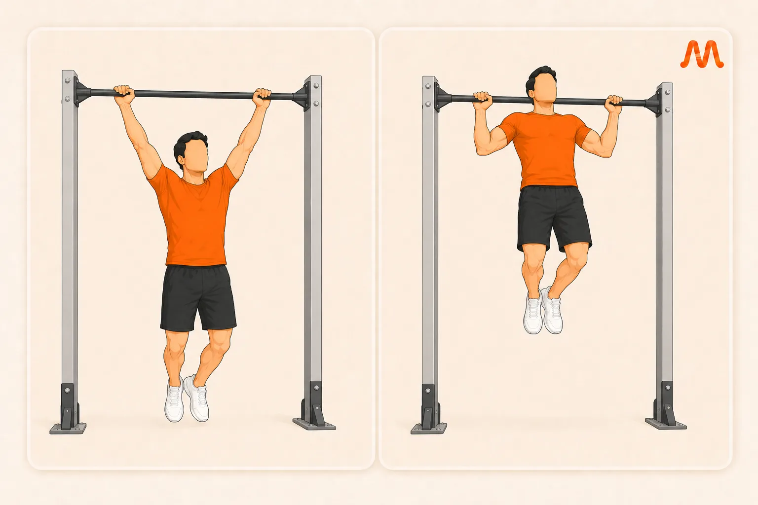 Wide Grip Pull Up exercise illustration